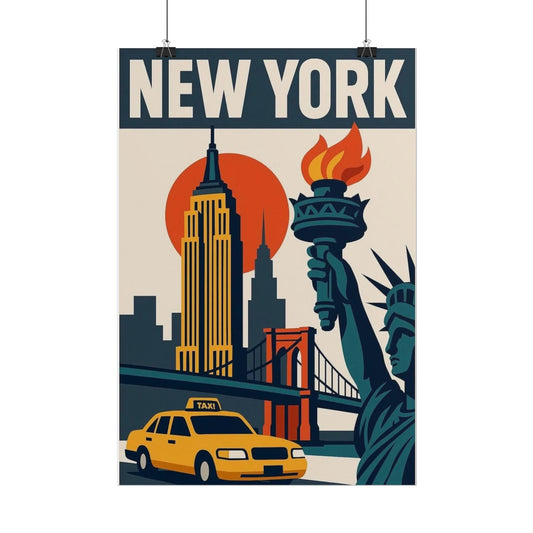 New York City Retro Travel Poster — Rolled Art Print