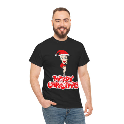 Christmas Betty Boop Tee - 'Merry Christmas' Holiday Graphic Shirt