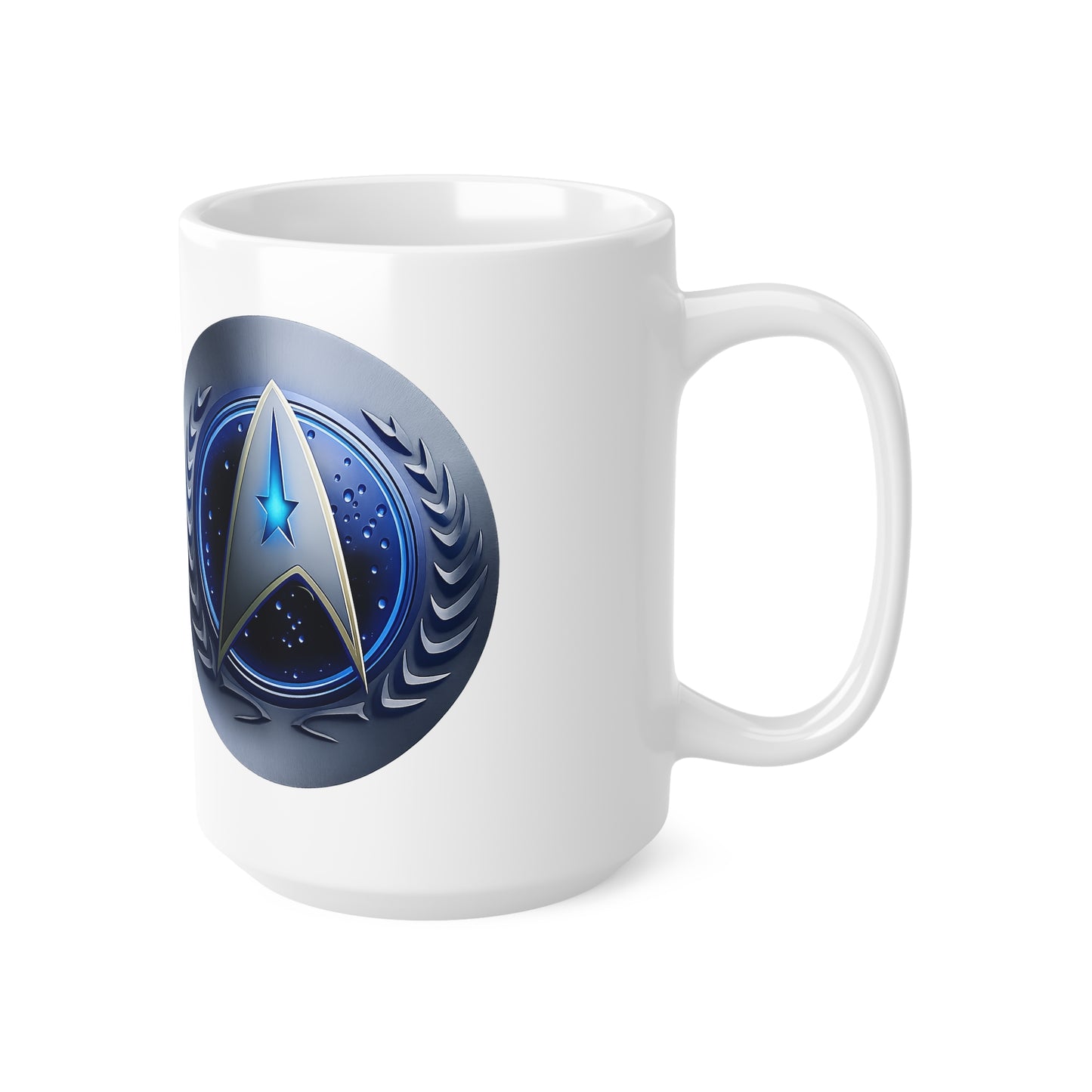 Starfleet Emblem Ceramic Mug — 11oz & 15oz Sci‑Fi Coffee Cup