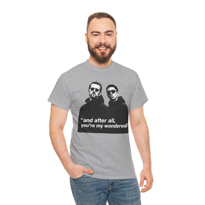Kane and Bellingham Wonderwall Lyric T-Shirt — ‘and after all, you’re my wonderwall’ Retro Band Tee