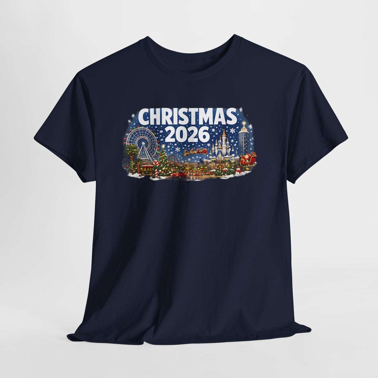 Christmas 2026 Holiday Tee — Festive Winter Village Graphic T-Shirt