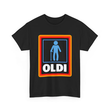 Oldi Retro Logo Tee — Funny Elderly Humour T-Shirt