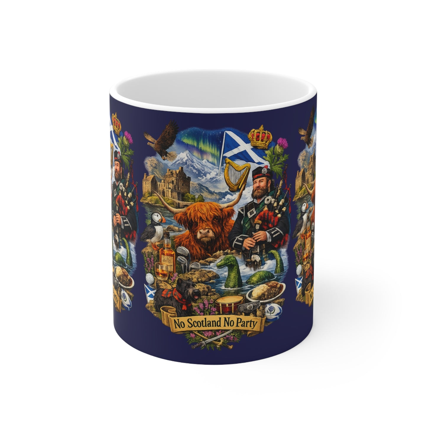 Scotland Mug – "No Scotland No Party" Ceramic Coffee Cup (11oz & 15oz)