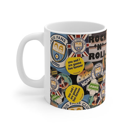 Oasis Fans Rock 'N' Roll Ceramic Coffee Mug — 11oz & 15oz