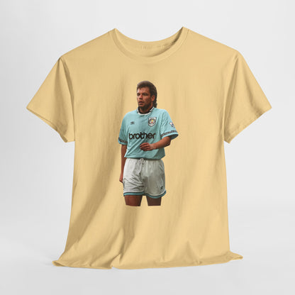 Uwe Rosler Manchester City Legend Graphic Tee - Retro Football Kit Print