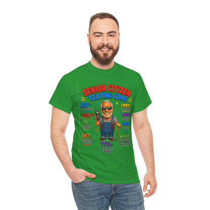 Senior Citizen Texting Code T-Shirt — Funny Grandpa Grandma Retirement Gift