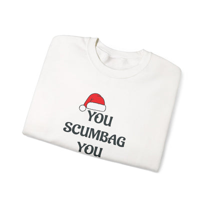 Holiday Sarcastic Sweatshirt — "You Scumbag You Maggot" Funny Christmas Crewneck