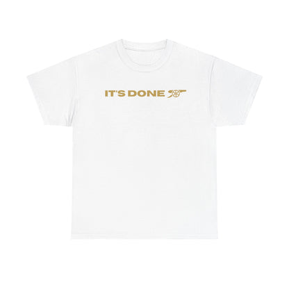 It's Done Arsenal Champions T-Shirt – Minimalist Gold Script Tee
