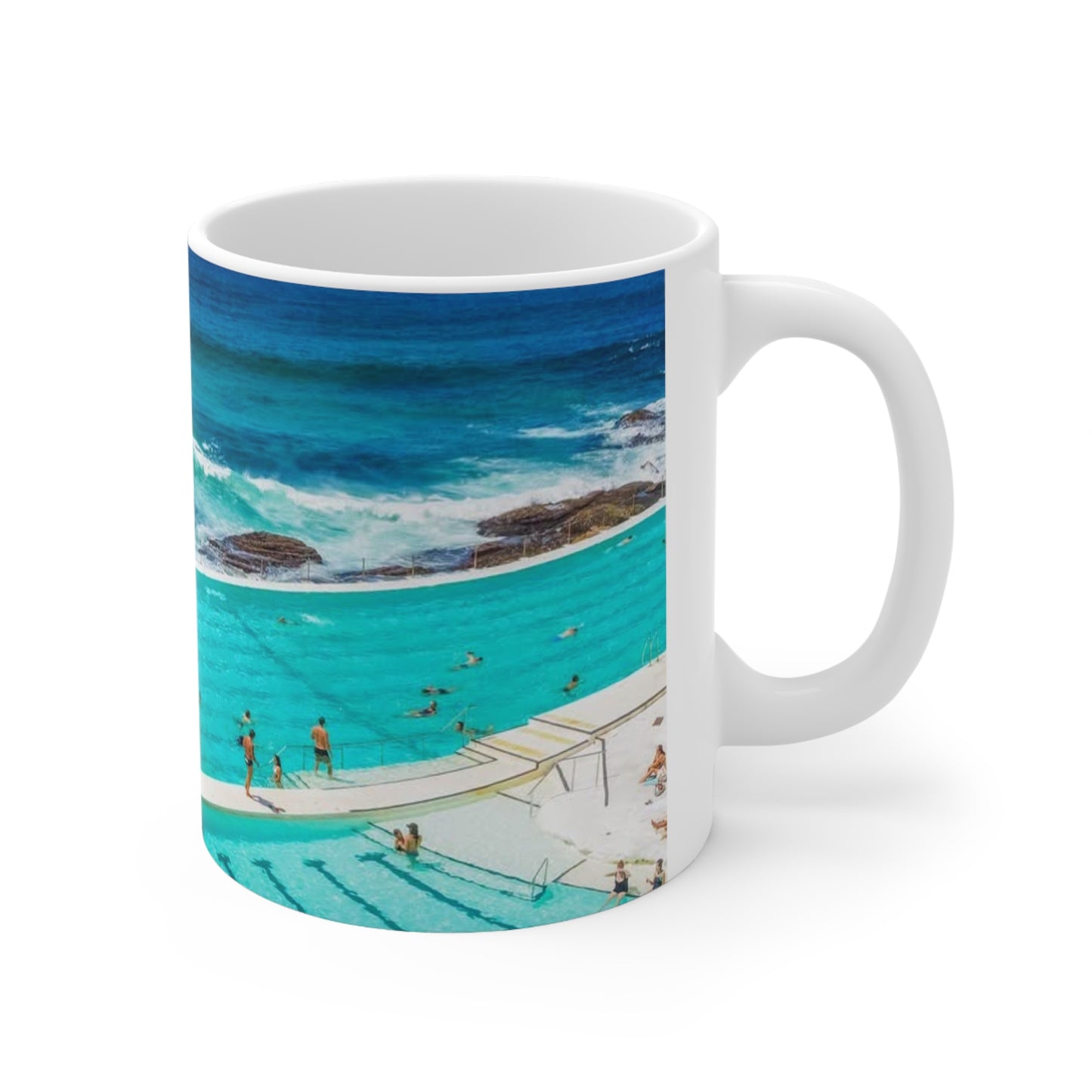 Coastal Ocean Pool Ceramic Mug — Beach Waves 11oz/15oz