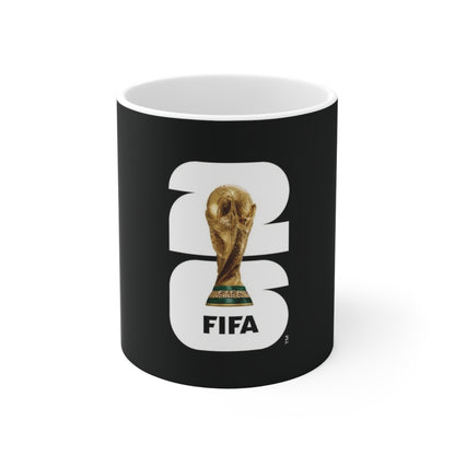 FIFA World Cup Trophy / Black Logo Ceramic Coffee Mug – 11oz & 15oz