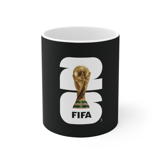 FIFA World Cup Trophy / Black Logo Ceramic Coffee Mug – 11oz & 15oz