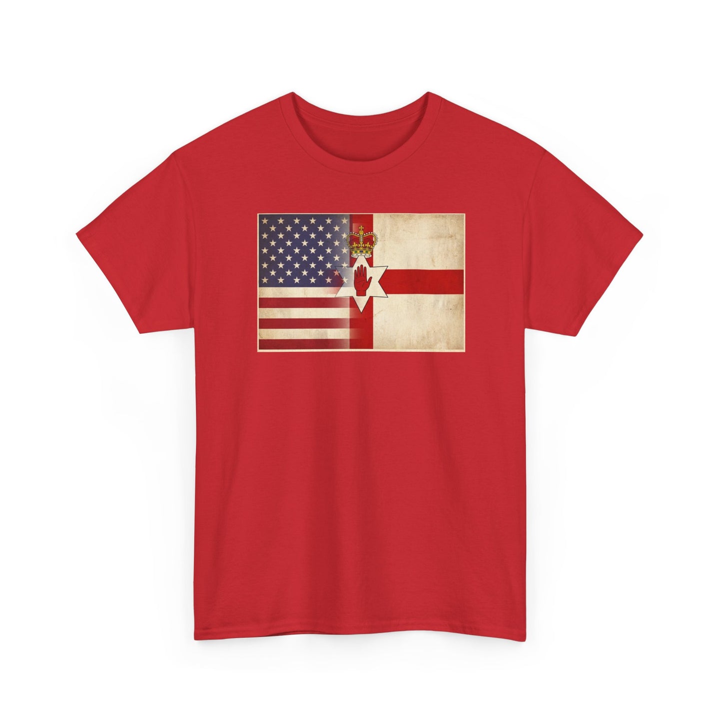USA / Northern Ireland Flag T-Shirt – Vintage USA & Ulster Cross Tee