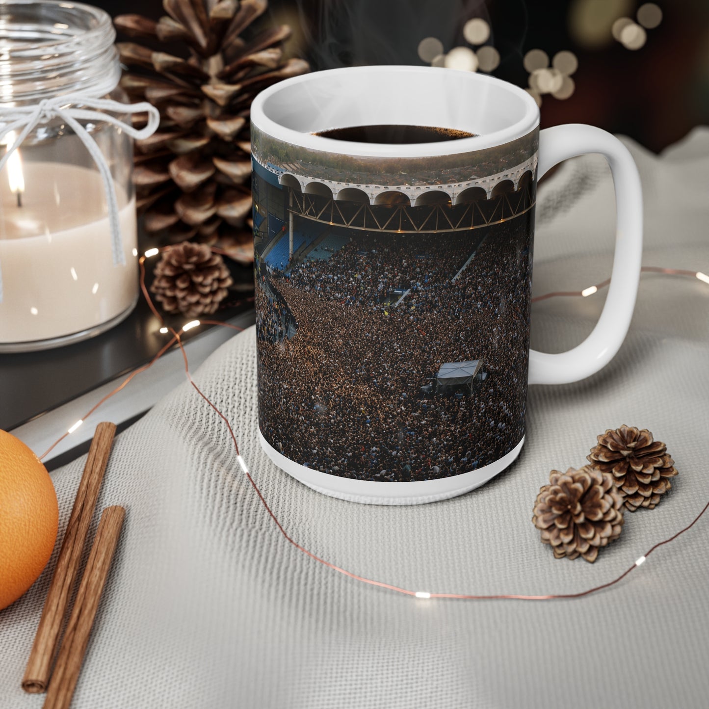 Oasis at Maine Road Concert Crowd Ceramic Mug — Live Stadium Photo Coffee Cup (11oz & 15oz)