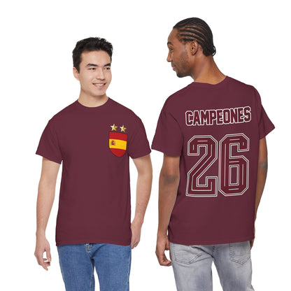 Spain World Champions 'Campeones 26' Cotton T‑Shirt