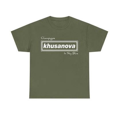 Khusanova Logo T-Shirt — Minimal Black Graphic Tee