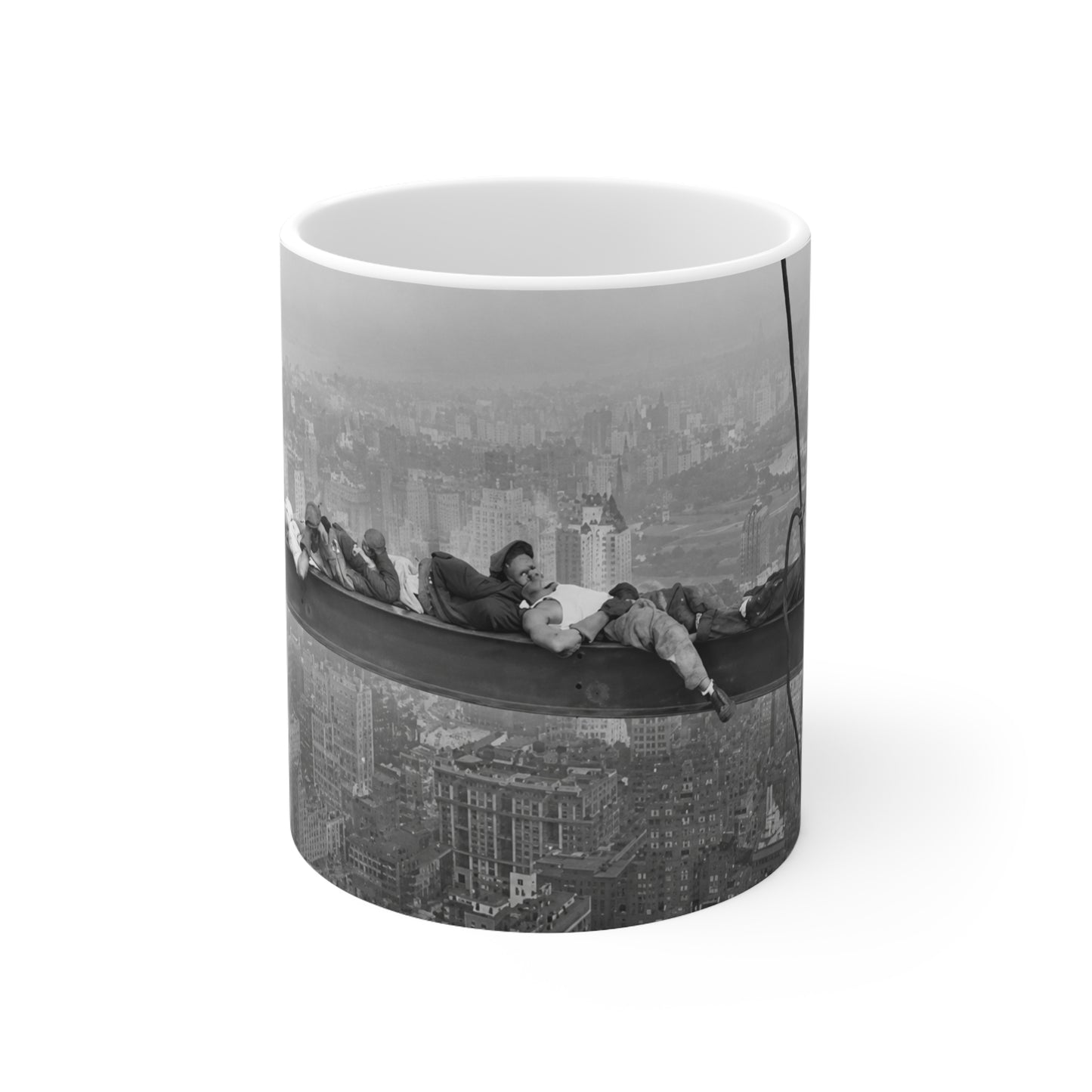 Vintage 'Lunch Atop a Skyscraper' Photo Coffee Mug — Retro NYC Skyline Ceramic Cup (11oz, 15oz)