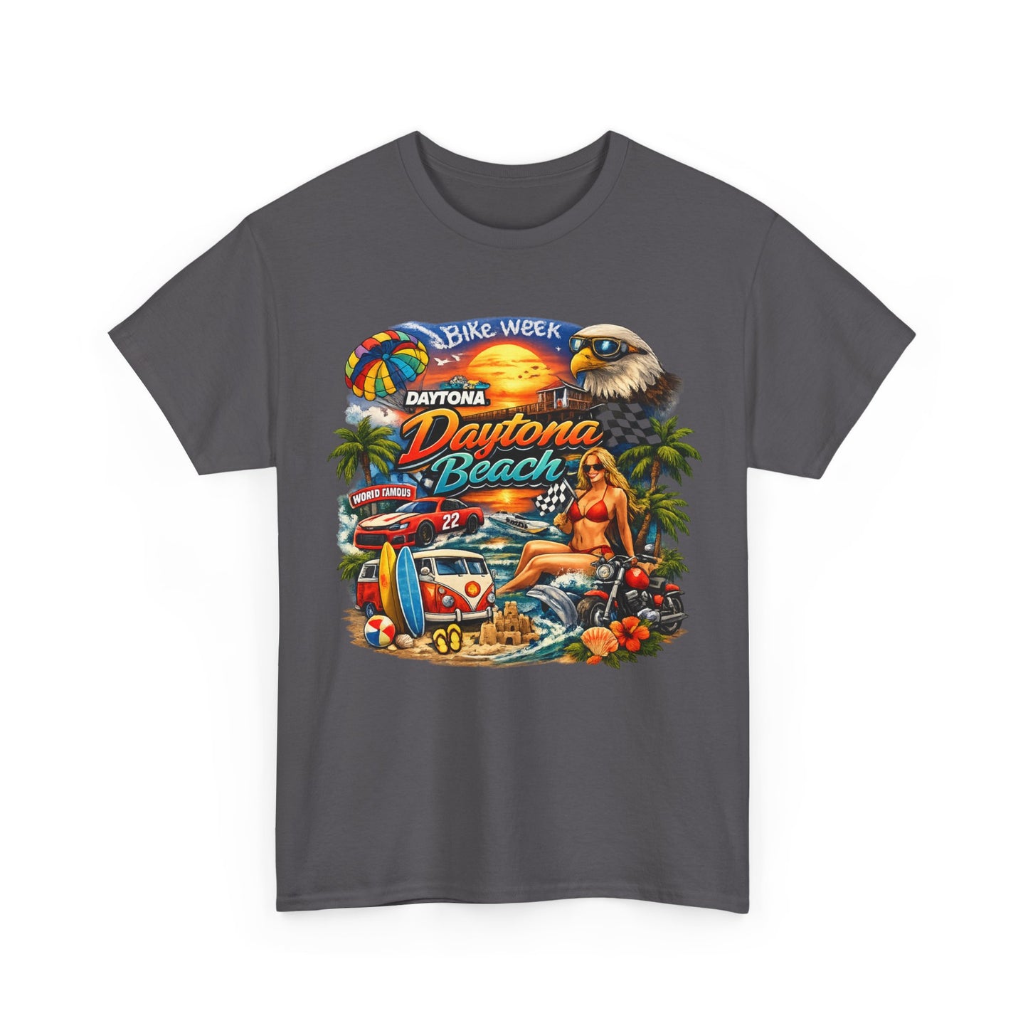 Daytona Beach Vintage Surf T-Shirt — Retro Sunset Palm Beach Tee