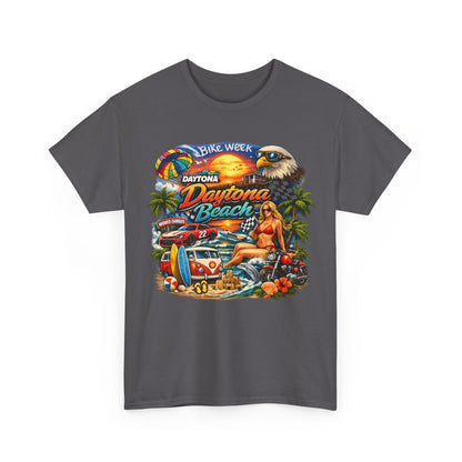Daytona Beach Vintage Surf T-Shirt — Retro Sunset Palm Beach Tee
