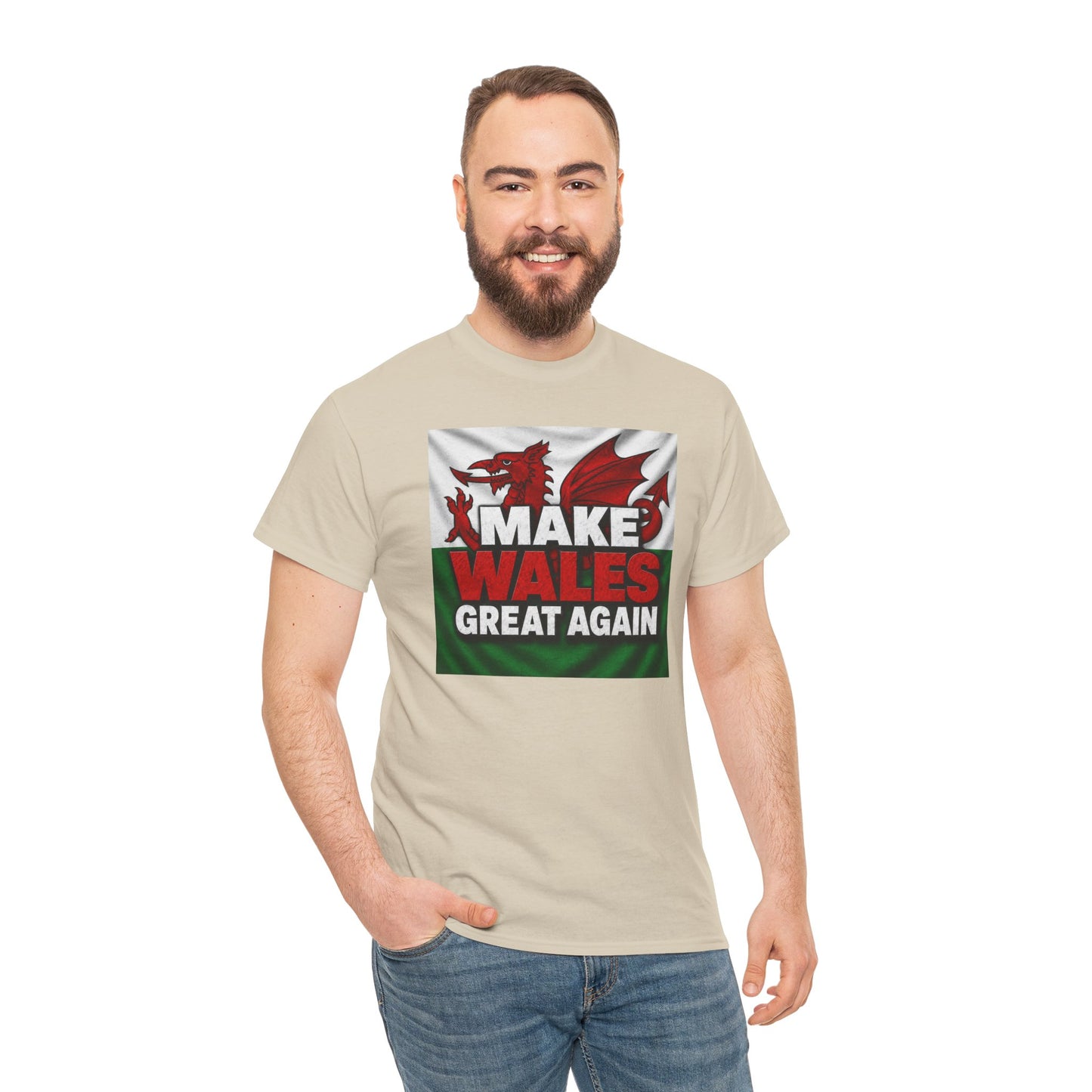 Make Wales Great Again T-Shirt — Welsh Flag Dragon Political Slogan Tee
