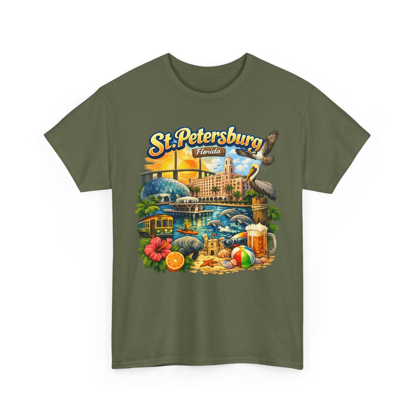 St. Petersburg Florida Retro Beach Scene T-Shirt