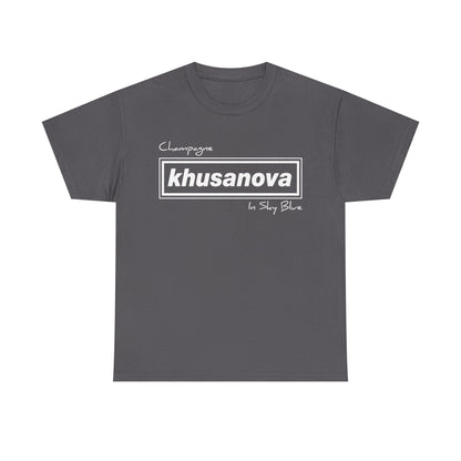 Khusanova Logo T-Shirt — Minimal Black Graphic Tee