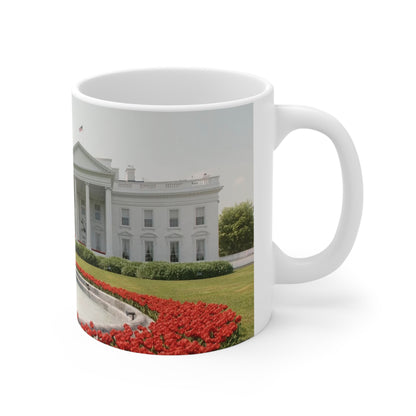 White House Garden Scenic Ceramic Coffee Mug — 11oz & 15oz