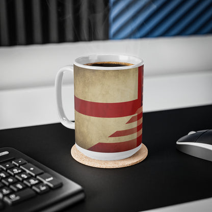 Vintage England & USA Flag Coffee Mug — Retro American Flag Ceramic Coffee Cup (11oz, 15oz)