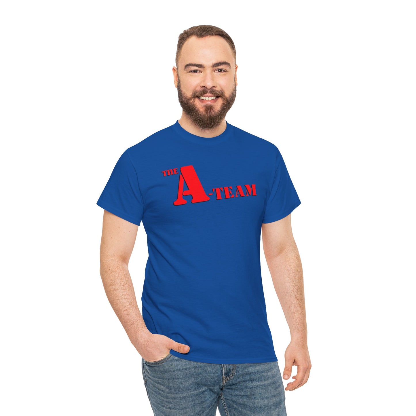 A-Team Graphic Tee — Retro Red Logo Vintage Crew T-Shirt