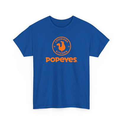 Popeyes Logo T-Shirt — Vintage Orange Louisiana Kitchen Tee
