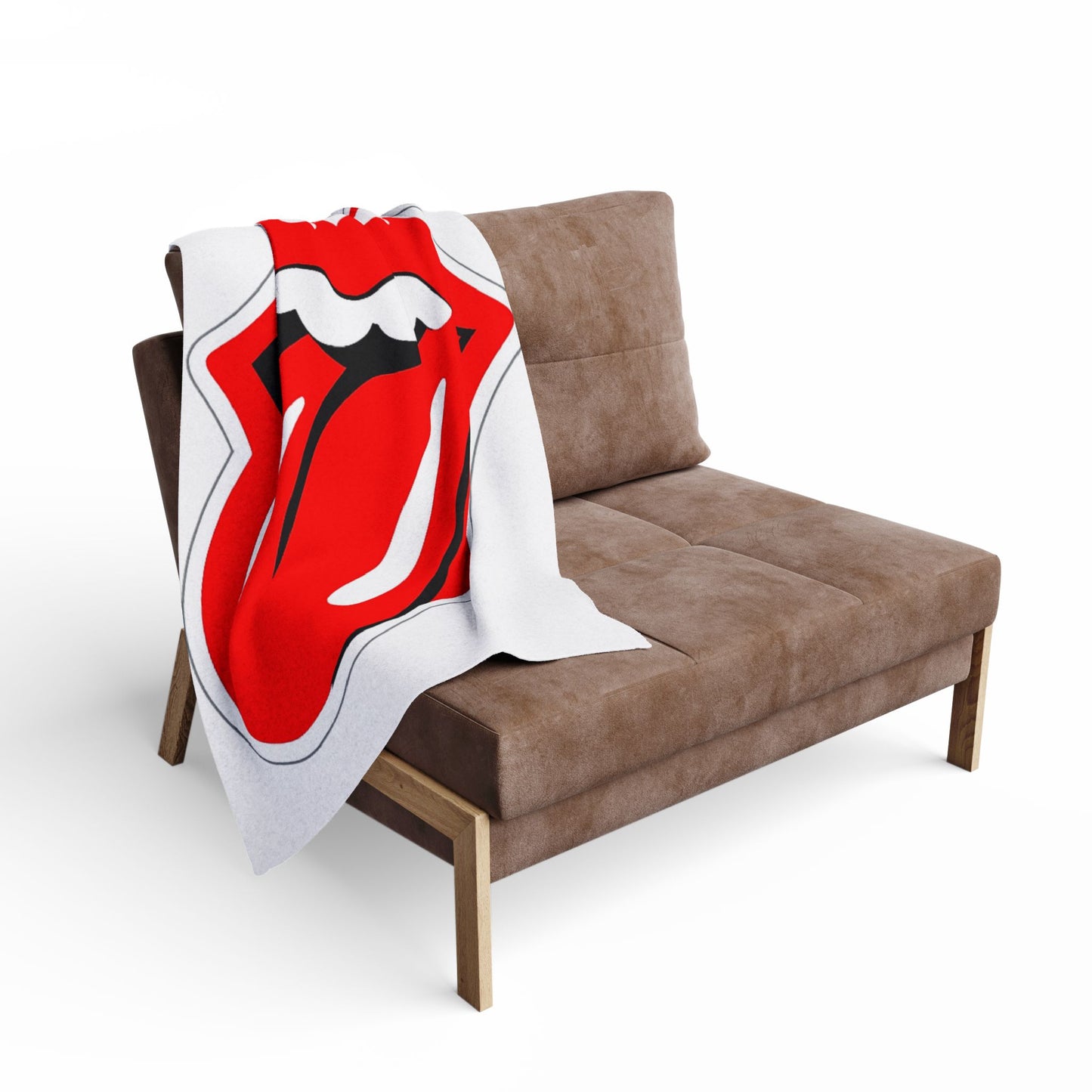 Rolling Stones Tongue Arctic Fleece Blanket – Retro Rock Band Logo Throw