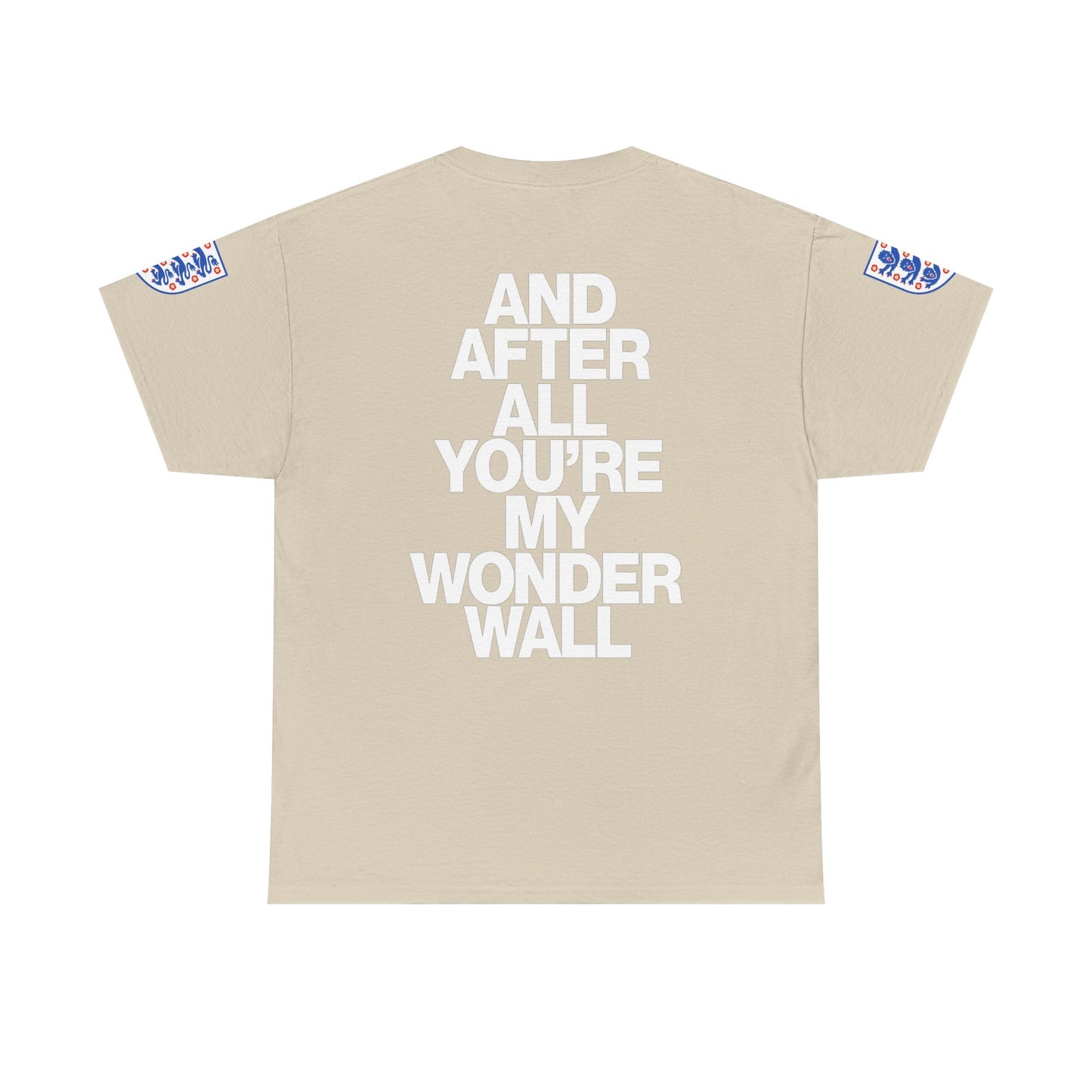 England Football Tee — "And After All You're My Wonderwall" Lyrics Tee