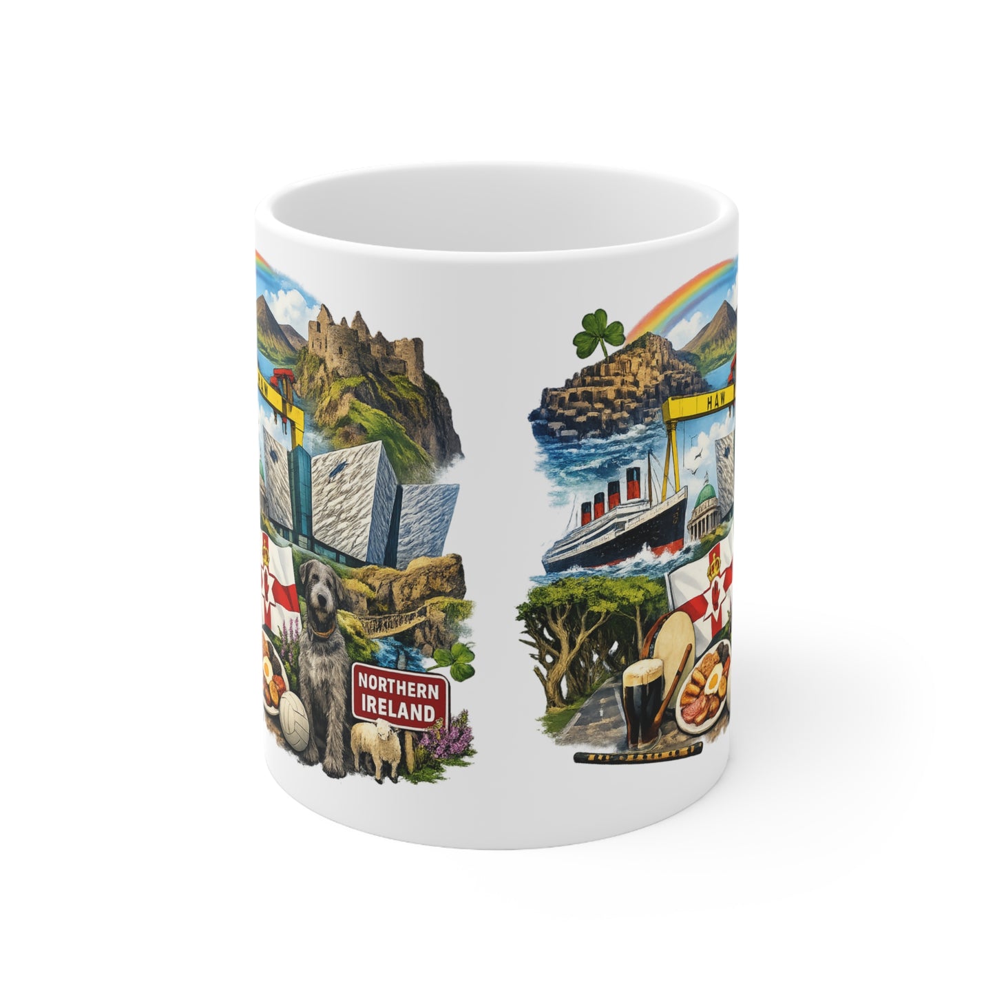 Northern Ireland Landmark Mug — Illustrated Travel Coffee Cup (11oz/15oz)