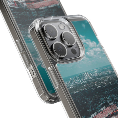 Tampa Bay Raymond James Stadium Clear Phone Case — Aerial City Stadium Design