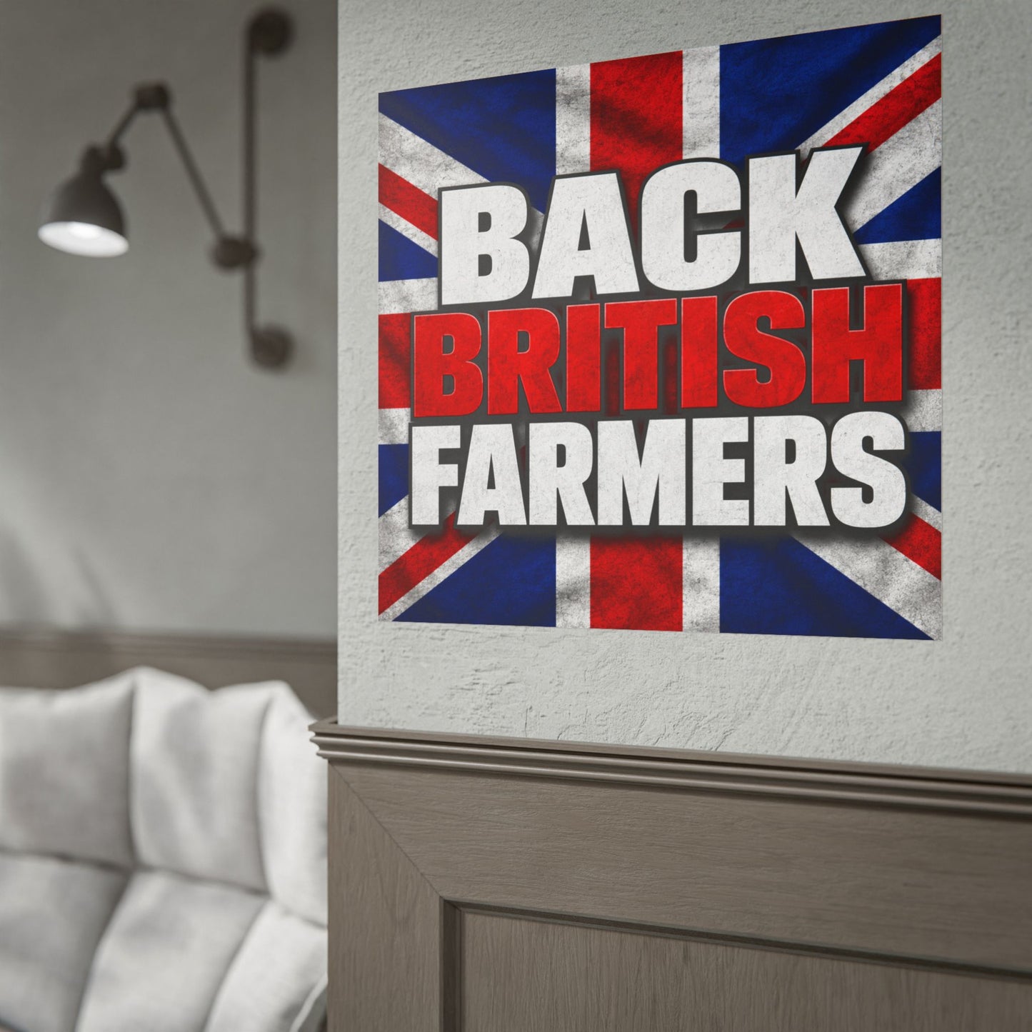 Back British Farmers Union Jack Support Poster