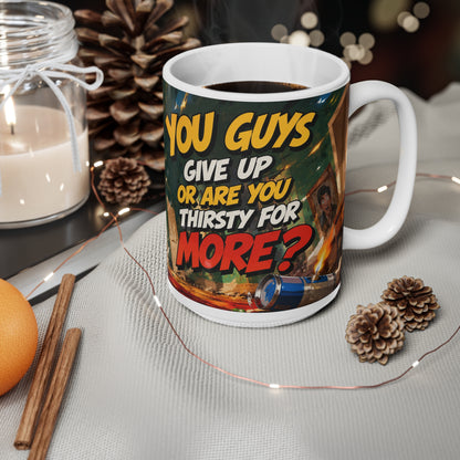 Home Alone Inspired Coffee Mug — "You Gotta Give Up or Are You Thirsty for More?" Ceramic 11oz/15oz