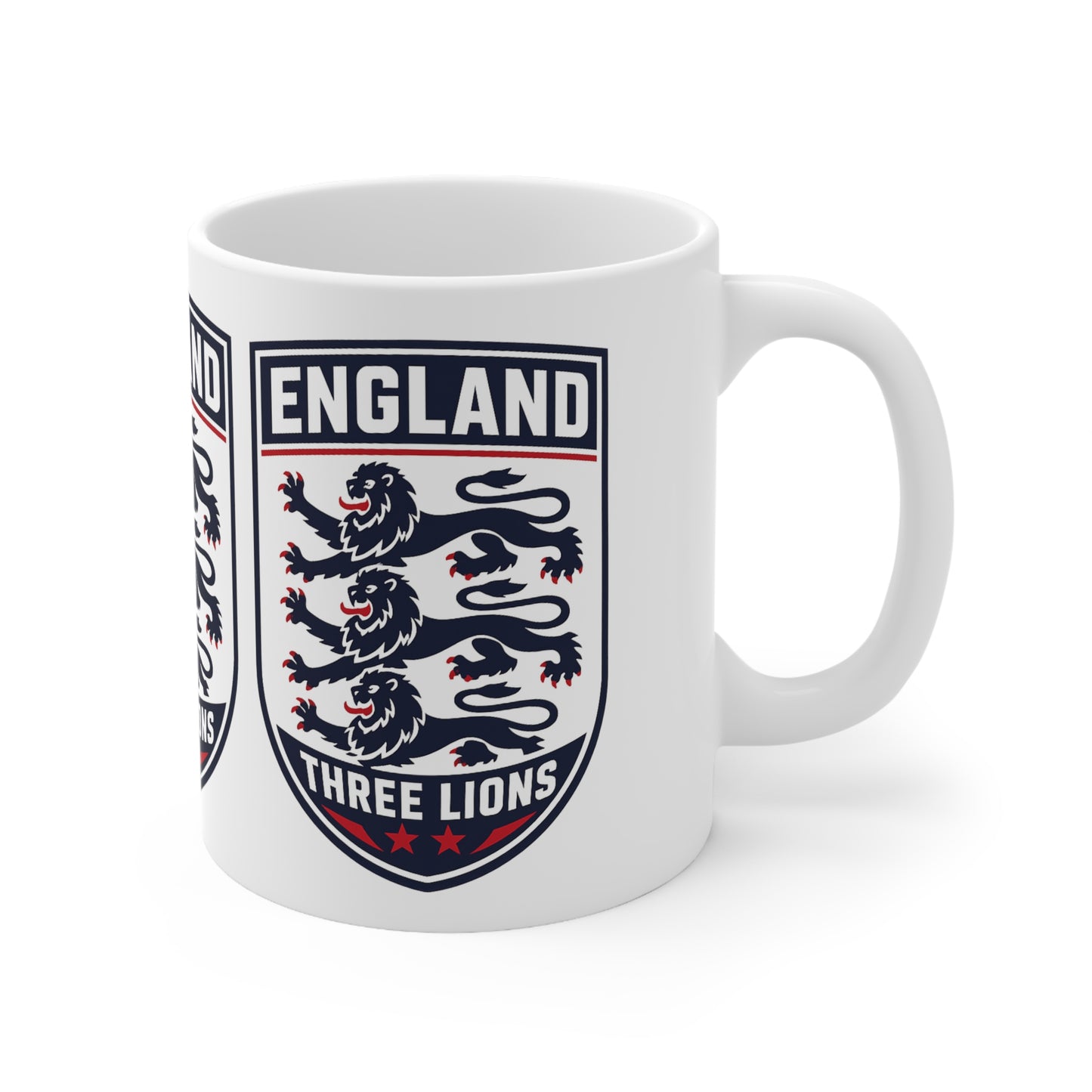 England Three Lions Ceramic Coffee Mug — 11oz & 15oz Football Fan Gift