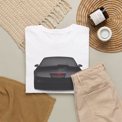 KITT-Inspired Retro Sports Car Tee — Front View Knight Rider Car Graphic Shirt