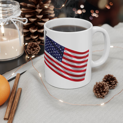 England & USA Crossed Flags Ceramic Coffee Mug — 11oz & 15oz