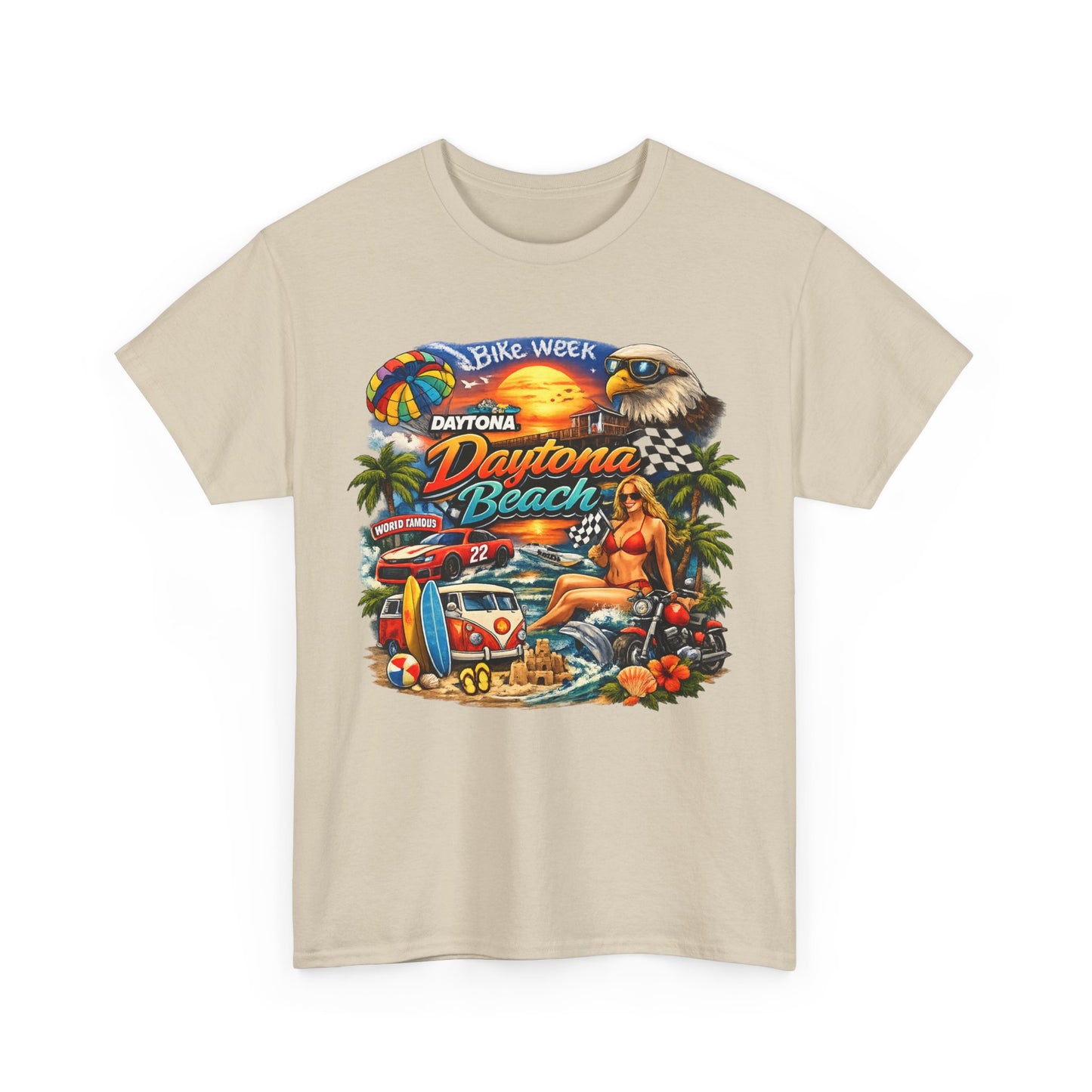 Daytona Beach Vintage Surf T-Shirt — Retro Sunset Palm Beach Tee