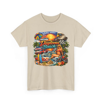 Daytona Beach Vintage Surf T-Shirt — Retro Sunset Palm Beach Tee