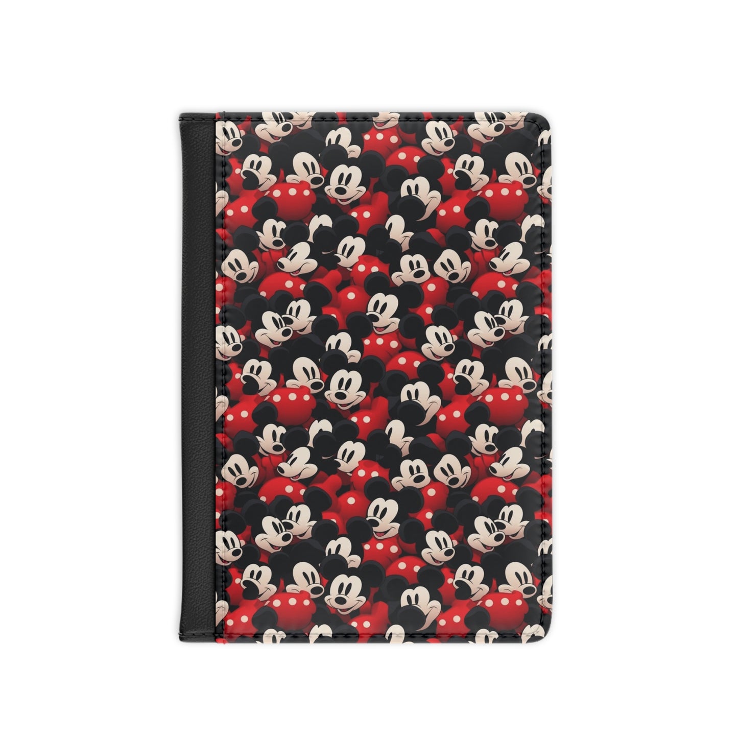 Mickey Mouse Pattern Passport Cover — Retro Cartoon Travel Wallet