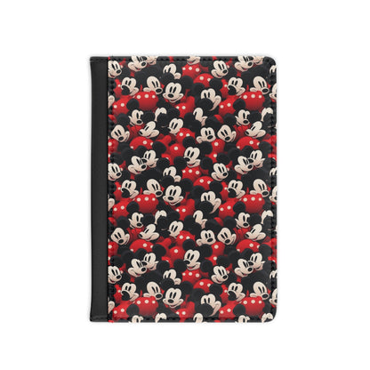Mickey Mouse Pattern Passport Cover — Retro Cartoon Travel Wallet