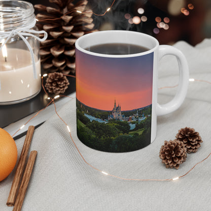 Sunset over Magic Kingdom Landscape Ceramic Mug — 11oz & 15oz Scenic Coffee Cup