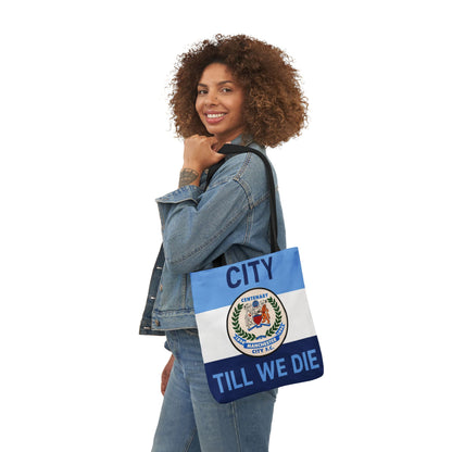 City Till We Die Canvas Tote Bag — Football Fan Flag Tote