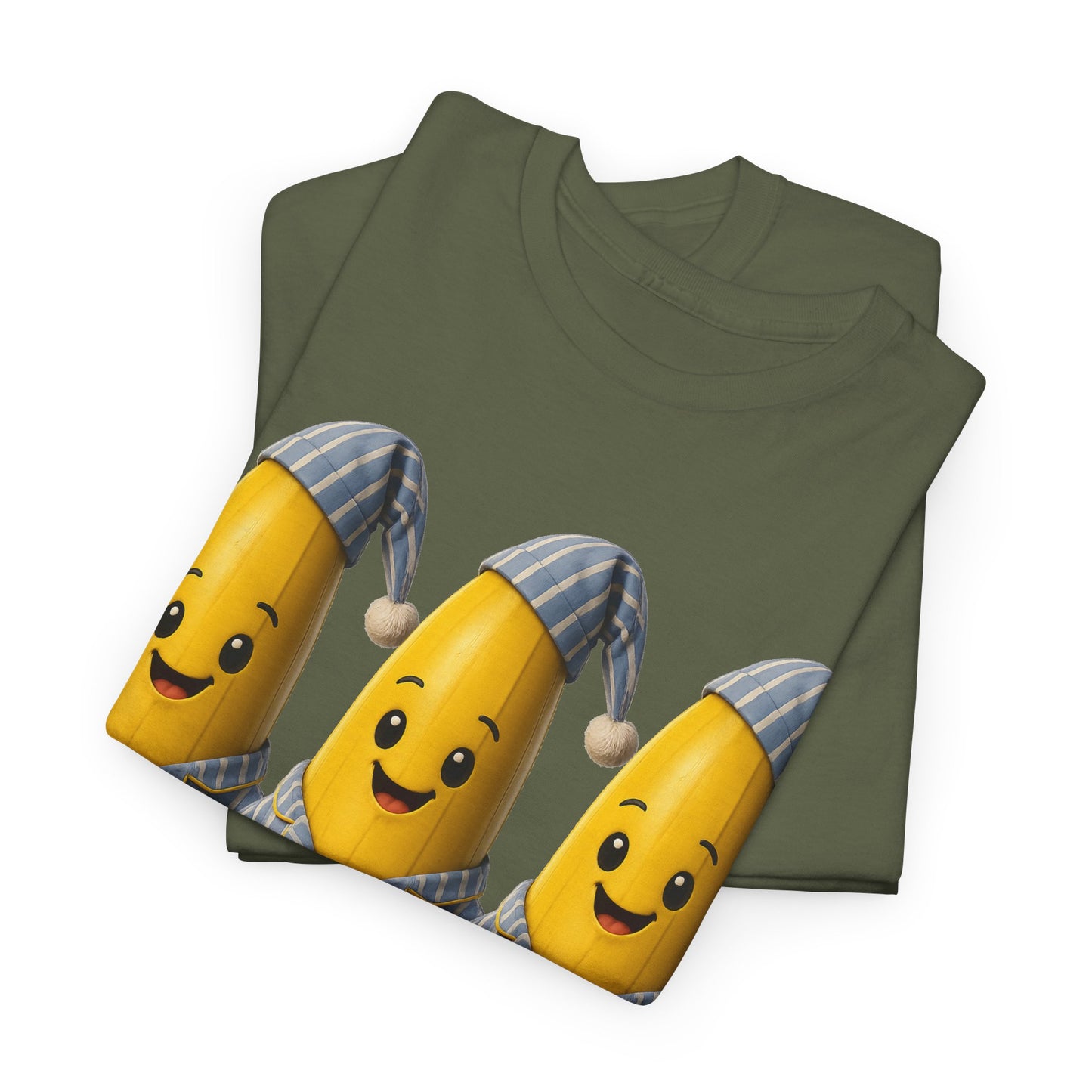Bananas in Pyjamas – Three Smiling Bananas in Striped Pajamas Graphic T-Shirt