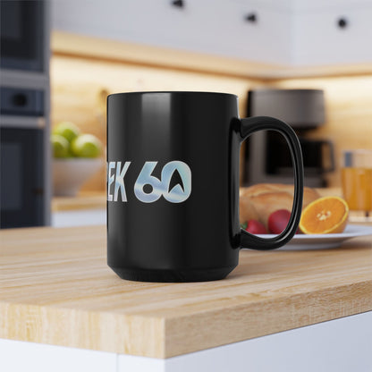 Star Trek 60th Anniversary Black Coffee Mug — Sci‑Fi Fan Gift (11oz/15oz)