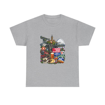 Glasgow Collage T-Shirt — "People Make Glasgow" Scottish City Souvenir Tee