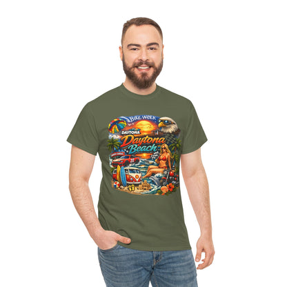 Daytona Beach Vintage Surf T-Shirt — Retro Sunset Palm Beach Tee