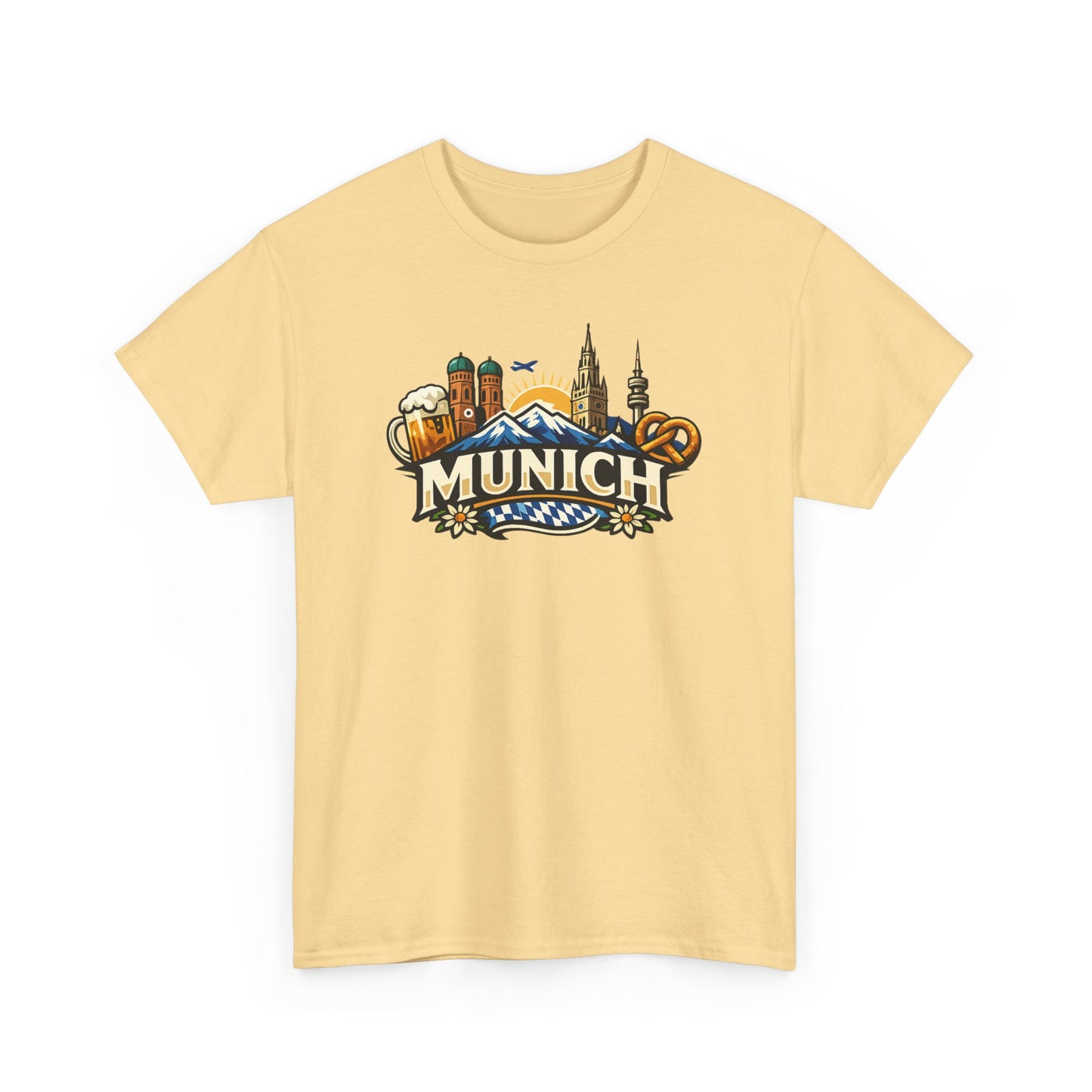 Munich Souvenir T‑Shirt — Oktoberfest Beer & Pretzel Graphic Tee