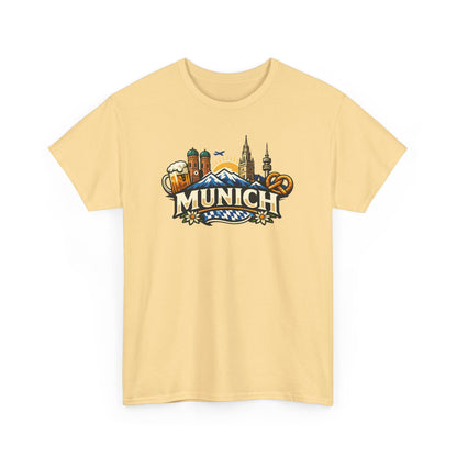 Munich Souvenir T‑Shirt — Oktoberfest Beer & Pretzel Graphic Tee